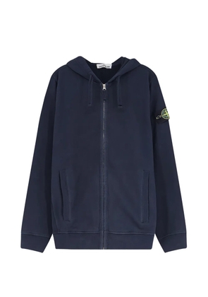 Stone Island logo-patch zip-up hoodie - Blue