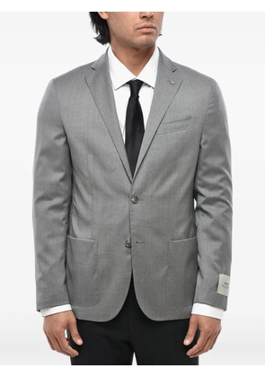 Corneliani single-breasted patch-pocket blazer - Grey