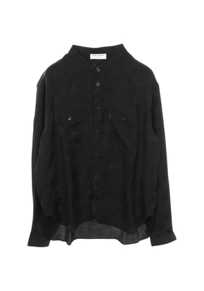 Saint Laurent Pre-Owned 2010s collarless patterned shirt - Black