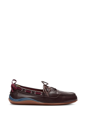 LILI CURIA Mara leather boat shoes - Red