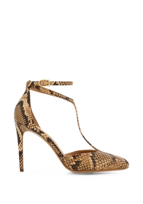 Ferragamo snake-effect T-bar pumps - Neutrals