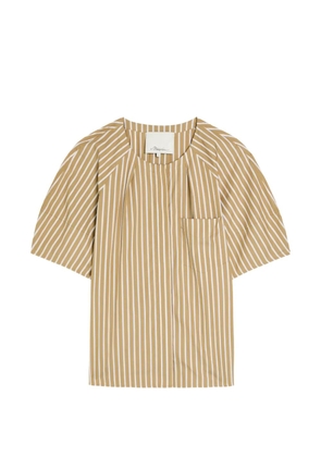 3.1 Phillip Lim striped short-sleeve blouse - Neutrals