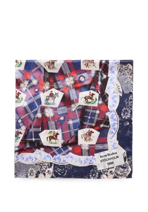 Acne Studios printed silk scarf - Blue
