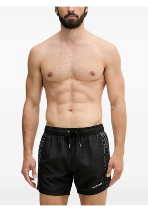 Trussardi logo-print drawstring-waist swim shorts - Black