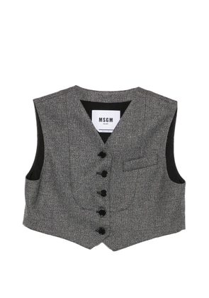 MSGM cropped button-up waistcoat - Grey