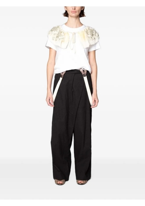 Muller Of Yoshiokubo Glare sequin-embellished ruffled T-shirt - Black