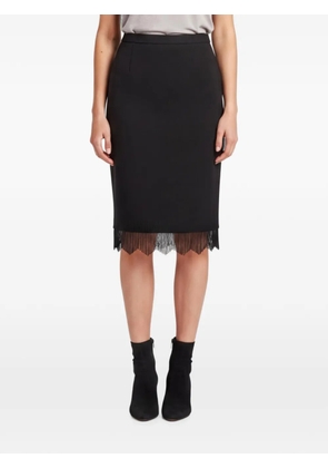 Escada Pre-Owned beaded-fringes midi skirt - Black