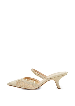 Christian Dior Pre-Owned Capture Cannage crystal mules - Gold