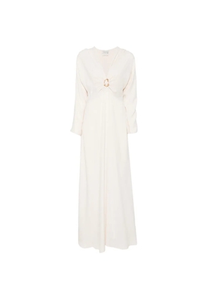 Forte Forte hammered-ring V-neck maxi dress - Neutrals