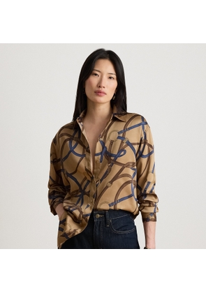 Relaxed Fit Belting-Print Twill Shirt