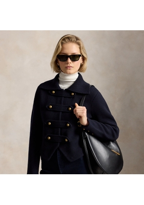 Double-Breasted Wool-Blend Knit Jacket