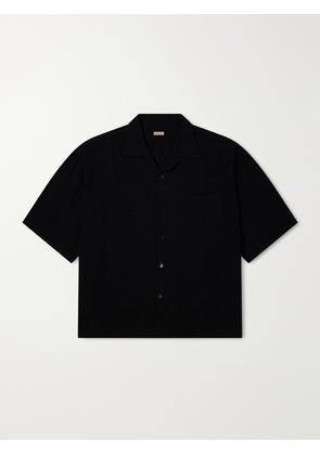 KAPITAL - Big Lyocell and Linen-Blend Shirt - Men - Black - 1
