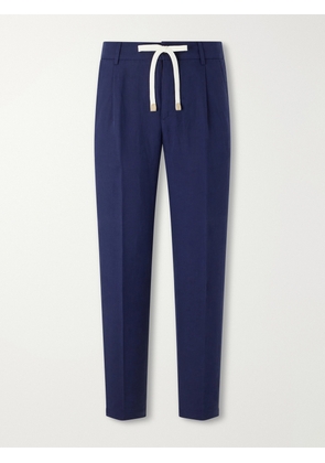 Eleventy - Straight-Leg Lyocell and Linen-Blend Trousers - Men - Blue - UK/US 30