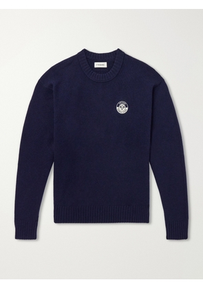 FRAME - Logo-Embroidered Cashmere Sweater - Men - Blue - S