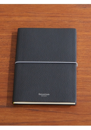 Serapian - Medium Textured-Leather Notebook - Men - Black