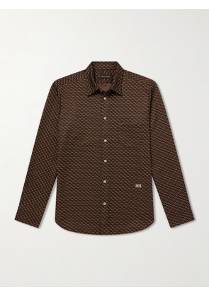 Wales Bonner - Doshi Button-Down Jacquard-Knit Shirt - Men - Brown - XS