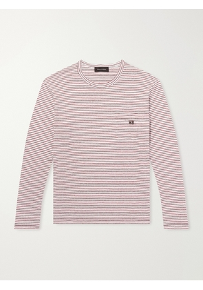 Wales Bonner - Hour Embroidered Striped Linen and Cotton-Blend T-Shirt - Men - Pink - XS