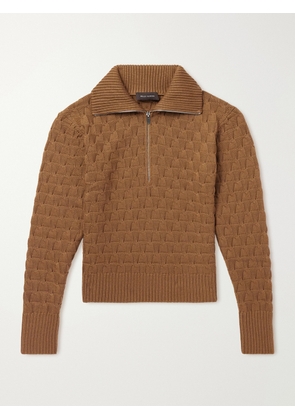 Wales Bonner - Wool Half-Zip Sweater - Men - Brown - XS