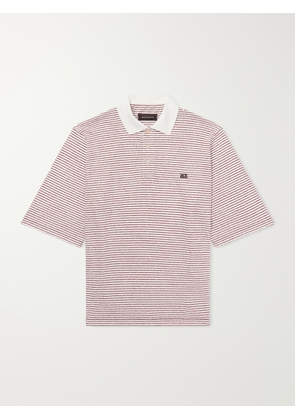 Wales Bonner - Bask Striped Linen and Cotton-Blend Polo Shirt - Men - Pink - XS