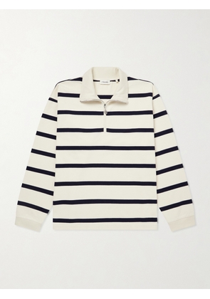 FRAME - Logo-Embroidered Striped Cotton Sweater - Men - Neutrals - S
