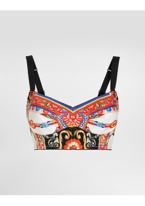 Dolce & Gabbana Carretto-print Poplin Top - Woman Shirts And Tops Multi-colored 44