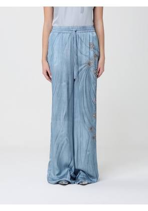 PINKO Cotton Palazzo Trousers with Jewel Print