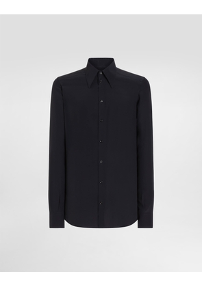 Dolce & Gabbana Crêpe De Chine Gold Shirt - Man Shirts Blue 39