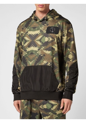 Plein Sport Relaxed Fit Camouflage Print Polyester Hoodie