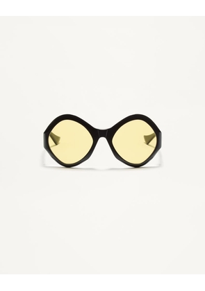 Valentino Round Acetate Eyewear unisex BLACK/YELLOW 61