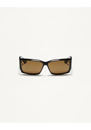 Valentino Rectangular Acetate Eyewear unisex BLACK/YELLOW 60