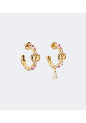 Valentino Ovalette embellished hoop earrings
