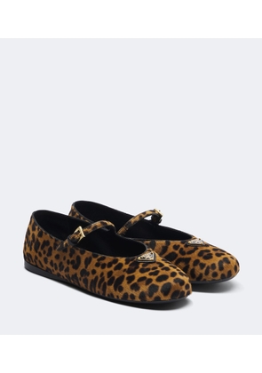 Prada Leopard-print calf hair Mary Jane flats