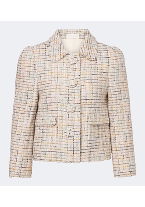 Shushu/Tong Checked cotton-blend cropped jacket