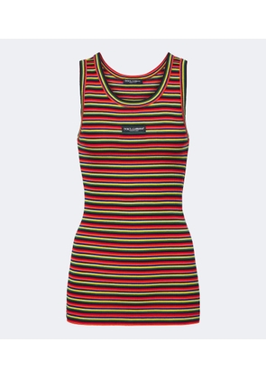 Dolce&Gabbana Knitted striped cotton tank top