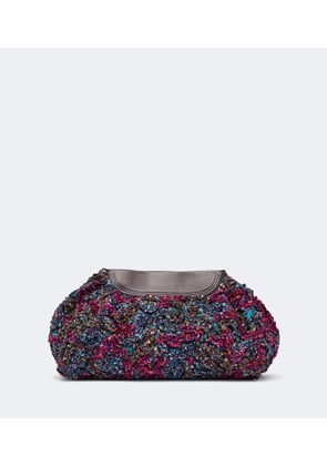 Dries Van Noten Small embellished leather-trimmed clutch