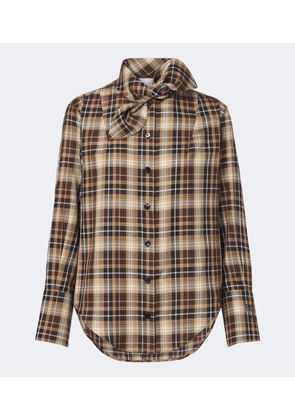 Patou Bow-detail checked cotton shirt