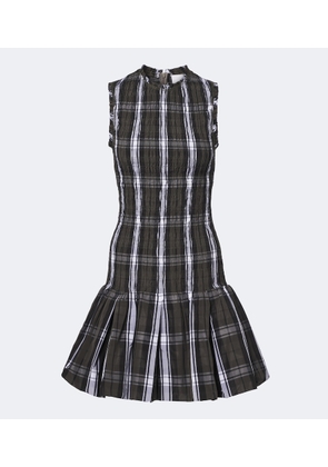Patou Checked shirred minidress