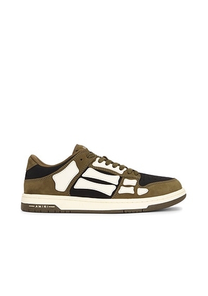 Amiri Skel Top Low Sneaker in Black - Green. Size 41 (also in 42, 43, 44, 45).