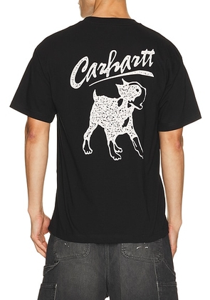 Carhartt WIP Short Sleeve Pup Tee Shirt in Black - Black. Size M (also in XS, S, L, XL/1X, XXL/2X).