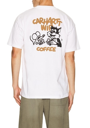 Carhartt WIP Short Sleeve Coffee Break Tee Shirt in White - White. Size M (also in XS, S, L, XL/1X, XXL/2X).