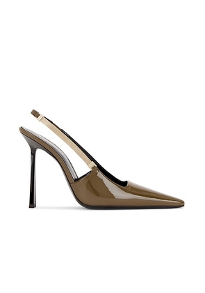 Saint Laurent Blake Slingback Pump in Amber Green - Olive. Size 36.5 (also in ).