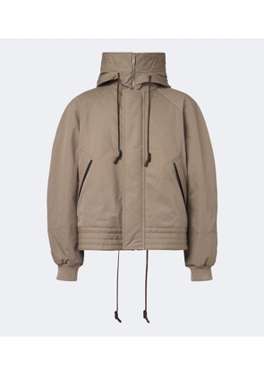 Bottega Veneta Leather-trimmed cotton canvas jacket