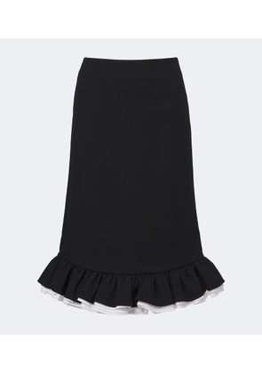 Shushu/Tong Ruffled wool and silk midi skirt