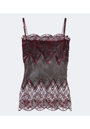 Rabanne Lace-trimmed chainmail top