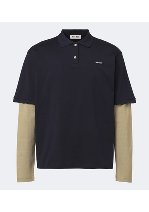 Miu Miu Layered cotton jersey polo shirt