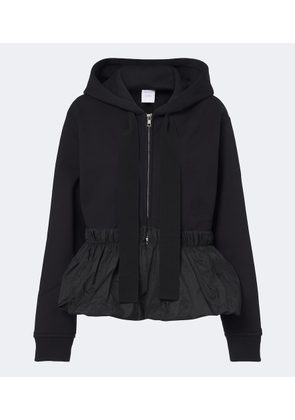 Patou Peplum cotton zip-up hoodie