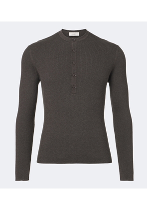 Lisa Yang Falk cotton and cashmere Henley shirt
