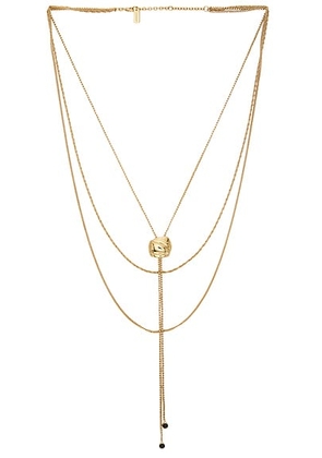 Chloe Shell Lariat Necklace in Vintage Gold - Metallic Gold. Size all.