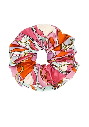 Pucci Silk Twill Scrunchie in Multicolor - Pink. Size all.