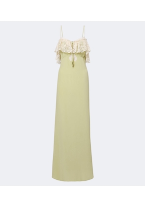Chloe Lace-trimmed silk crepe de chine maxi dress